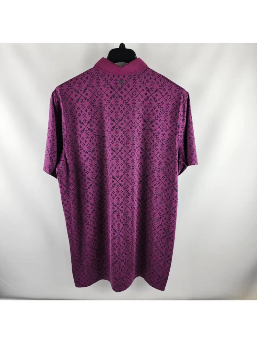 Greyson Shirt Mens XL Black Burgundy Geometric Novelty S/S Golf Polo
